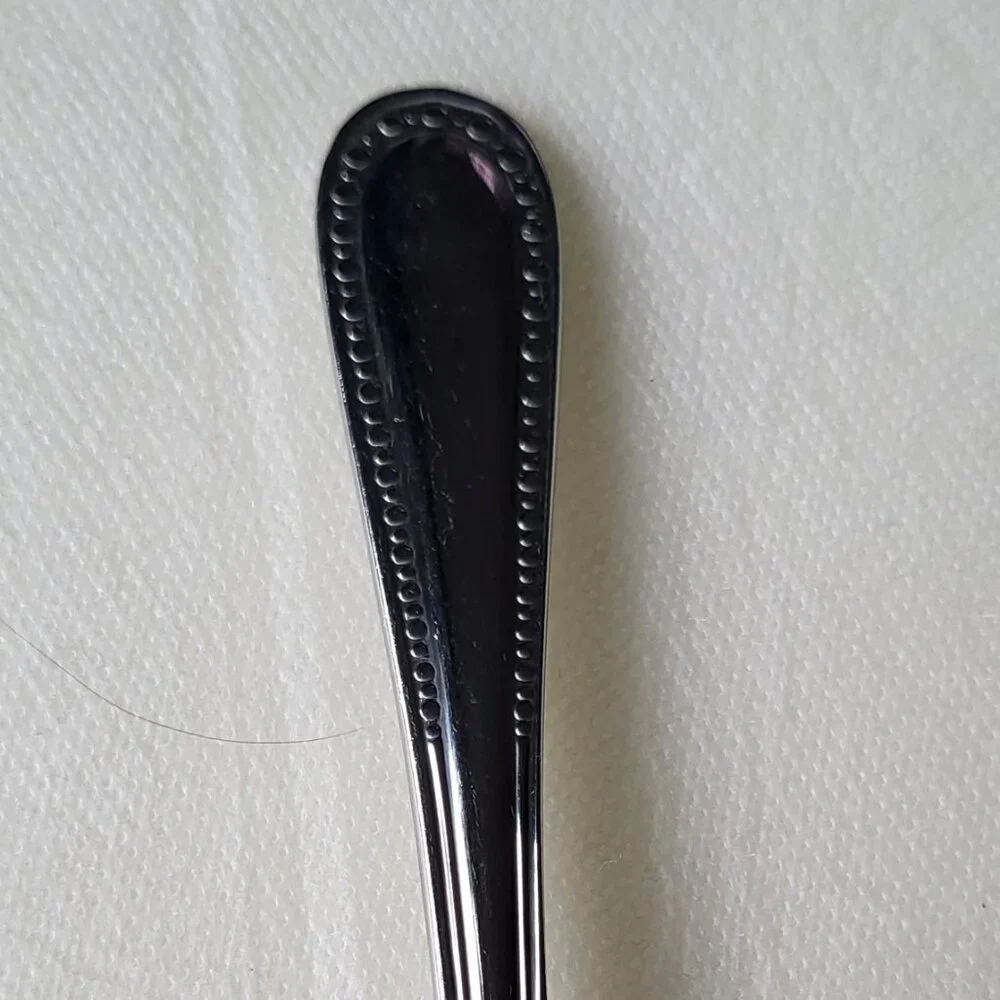 Oneida Pearl Salad Dinner Fork Teaspoon Spoon Royal Bead Stainless Flatware 8 pc